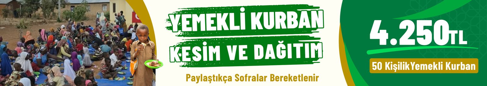 Yemekli Kurban Kesim ve Dağıtım - 4.250 TL